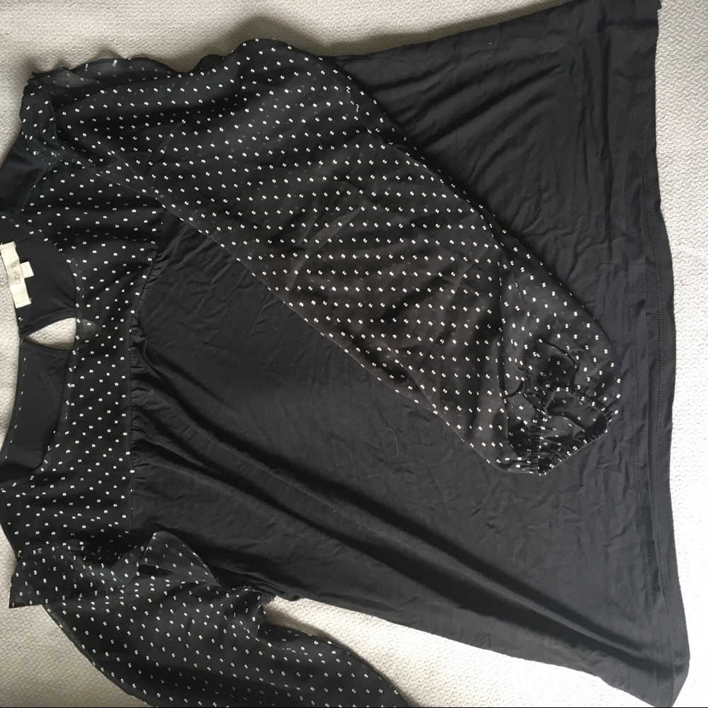 Loft Flutter Sleeve Polka Dot Top